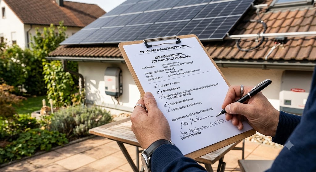 PV-Abnahmeprotokoll bei der Anlagenübergabe